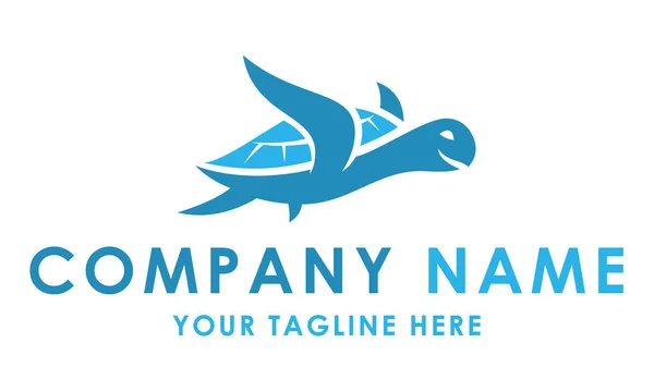 Fresh Blue Turtle Logo Design — 스톡 벡터