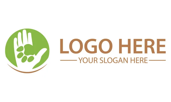 Diseño Negativo Del Logotipo Mano Pata — Vector de stock