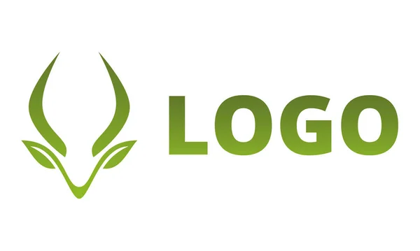 Chèvre Monogramme Avec Logo Big Horn Design — Image vectorielle