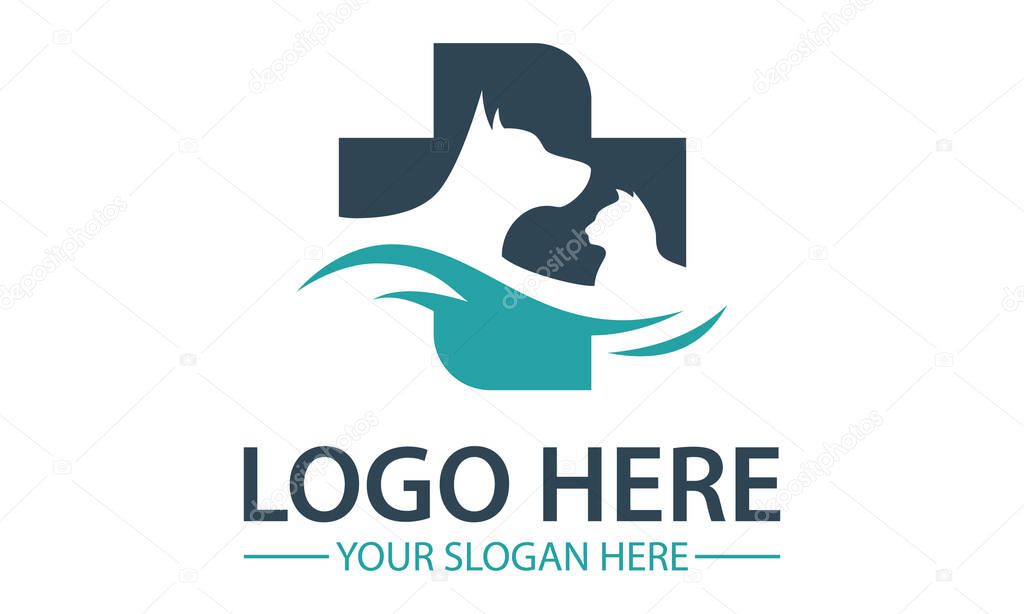 Cross Cat and Dog Logo Design