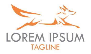 Soyut Kırmızı Turuncu Tilki Logosu Tasarımı