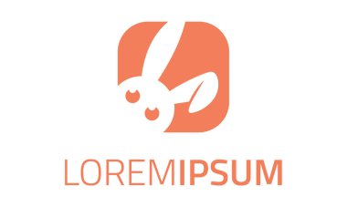 Şirin Turuncu Tavşan Çizgi Film Uygulama Logosu Tasarımı