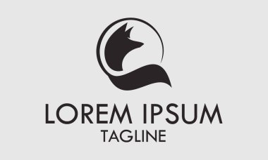 Tek Renkli Tilki Başlıklı Logo Tasarımı