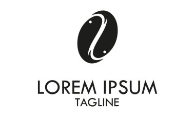 Siyah Soyut Kahve Balık Logosu Tasarımı