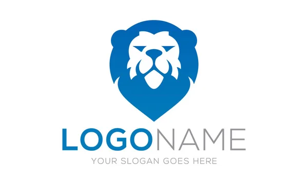 Diseño Elegante Del Logotipo Lujo Blue Lion Head — Vector de stock