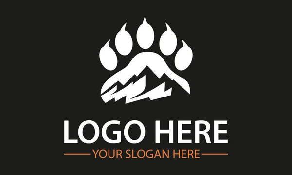 Griffe Patte Nature Montagne Logo Design — Image vectorielle