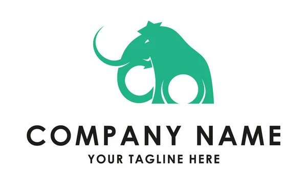 Logo Verde Mammoth Design Tua Azienda Logo Semplice Pulito — Vettoriale Stock