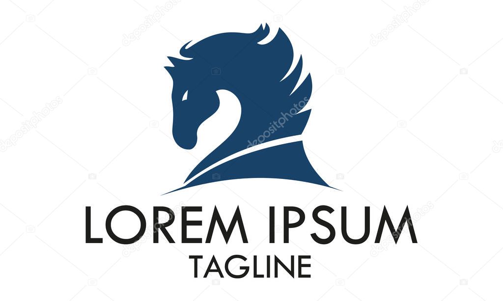 Horse head chess logo design