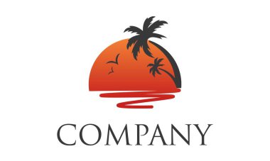 Basit modern tropikal plaj logosu.