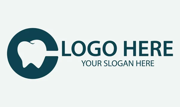 Harfi Lacivert Negatif Diş Diş Kliniği Logosu Tasarımı — Stok Vektör