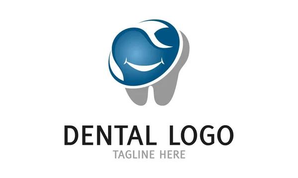 Dental Médico Dental Azul Cinza Criativo Logotipo Luxo Design —  Vetores de Stock