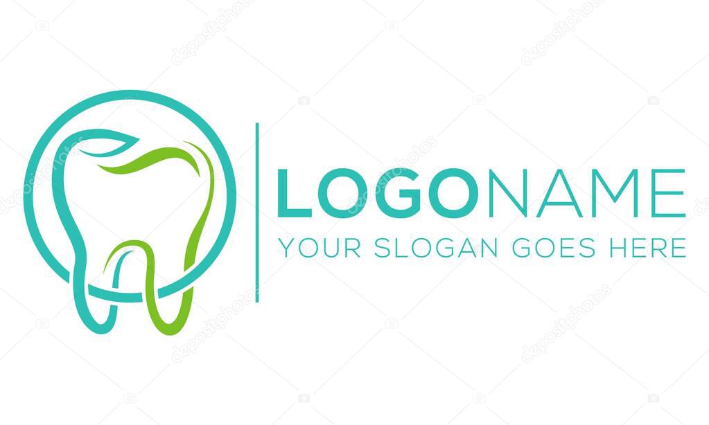 Green Dental Clinic Circle Logo Tooth abstract design