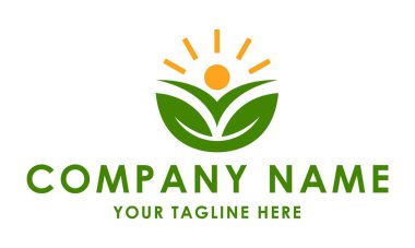 Yeşil Yaprak Doğası Soyut İnsanlar Logo Tasarımı Konseptini Parlatıyor