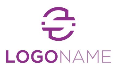 Mor İşletme Kurumsal Çember S harfi logo tasarımı