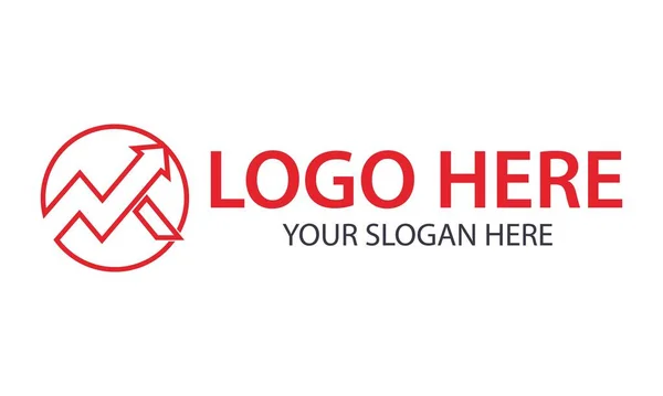 Flecha Roja Círculo Letra Logotipo Diseño — Vector de stock