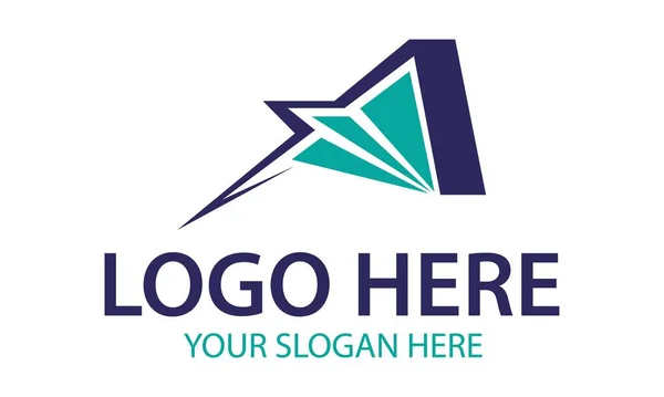 Modrá Zelená Kreativní Letter Logo Design — Stockový vektor