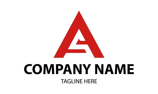 Triangolo Negativo Spazio Lettera Logo Rosso Design — Vettoriale Stock