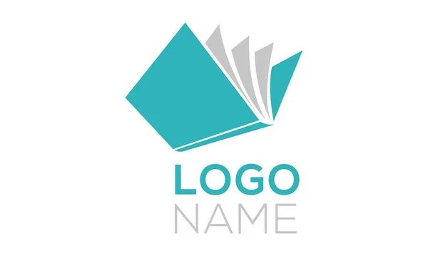 Flygande Blå Bok Utbildning Logotyp Design — Stock vektor