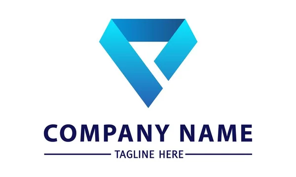 Disegno Logo Colletto Blu Sfondo Bianco — Vettoriale Stock