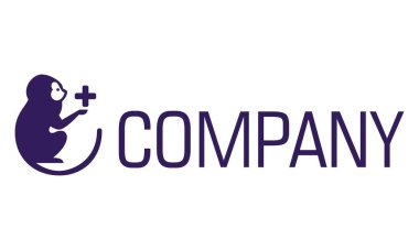 Çapraz Logo Tasarımlı Basit Mor Maymun Düzlüğü