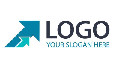 İki Satır Mavi Ok Finansal İş Logosu Tasarımı