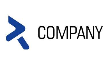 Mavi Soyut Sonraki İlk Harf R Logo Tasarımı