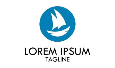 Mavi Çember Negatif Uzay Yacth Resort Logo Tasarımı