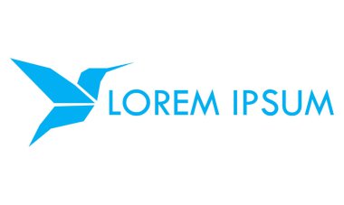 Basit Mavi Soyut Kuş Logosu Tasarımı