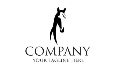 Soyut Siyah Renkli At Başlıklı Logo Tasarımı