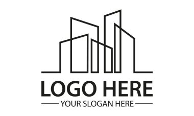 Siyah Renk Çizgisi Sanat Şehri Mimari Logo Tasarımı