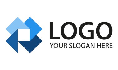 Mavi Renk Özeti Açık Kutu Meydanı Logo Tasarımı