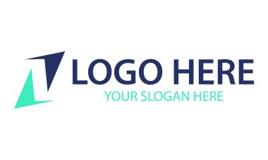 Mavi ve Yeşil Renk Basit Negatif Alan İlk harf N Logo Tasarımı