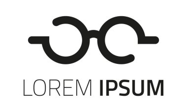 Siyah ve Beyaz Renk Basit Çizgi Sanat Gözlüğü Logo Tasarımı