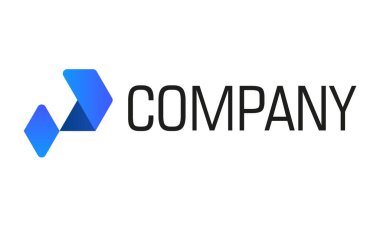 Mavi Renk Soyut Üçgen Kare Altıgen Basit Şekil Logo Tasarımı