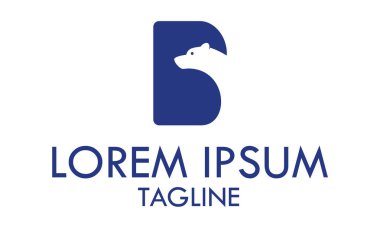Mavi Renk Başlangıç Harfi B D Negatif Kutup Ayısı başı logosu Tasarımı