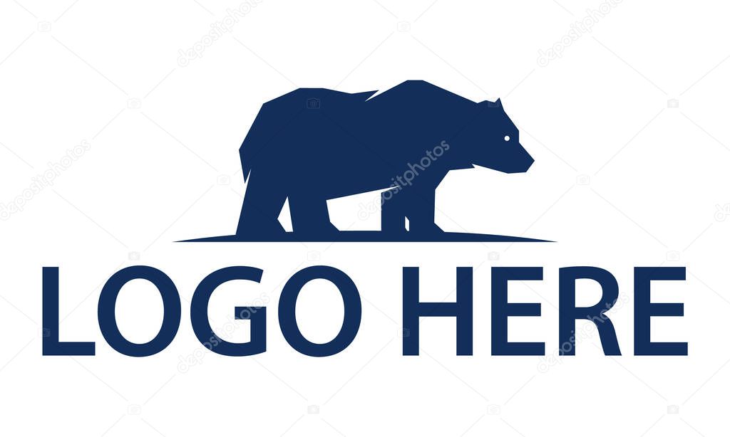 Blue Color Simple Polar Bear logo Design