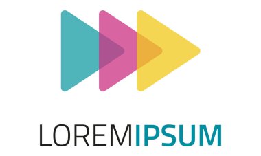 Renkli Ok Sonraki Üst üste Teknoloji Logosu Tasarımı