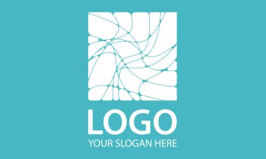 Tosca Rengi Soyut Basit Kare Çizgi Sanat Logosu Tasarımı