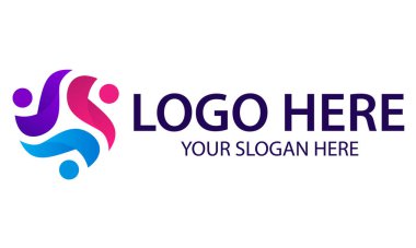 Renkli Soyut Topluluk Halkın Umursadığı Çember Logo Tasarımı