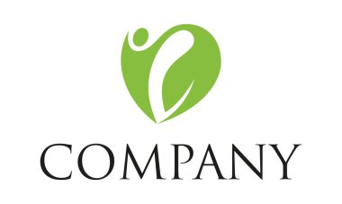 Yeşil Renkli Soyut İnsanlar Bakım Yaprak Logosu Tasarımı 'nı Seviyor