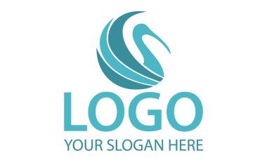 Bulanık Renk Soyut Kuş Lüks Kaz Logosu Tasarımı