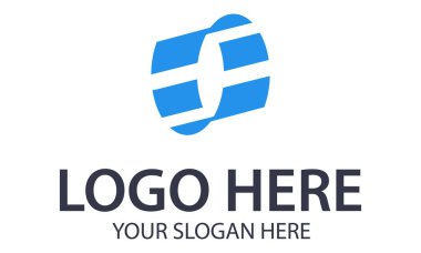 Mavi Renk Basit Soyut Şekil Başlangıç Harfi O veya 0 Numaralı Logo Tasarımı