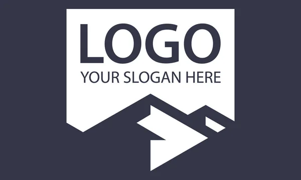 Design Del Logo Della Montagna Con Distintivo Semplice Bianco Nero — Vettoriale Stock