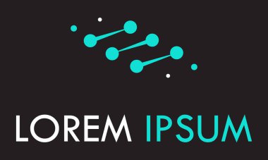 Mavi Renk Basit Çizgi Sanatı DNA Logosu Tasarımı