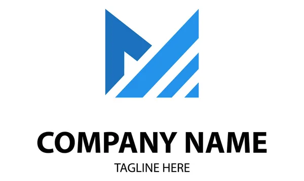 Triangolo Colore Blu Quadrato Lettera Iniziale Logo Design — Vettoriale Stock