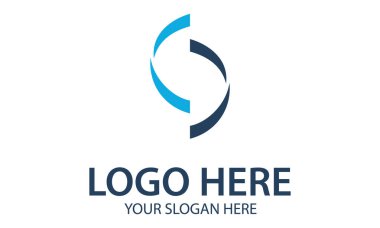 Mavi Renk Basit Soyut Olumsuz Yuvarlak Logo Tasarımı