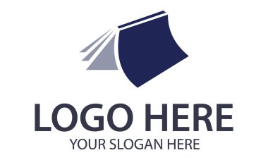 Mavi Renk Basit Kitap Logosu Tasarımı