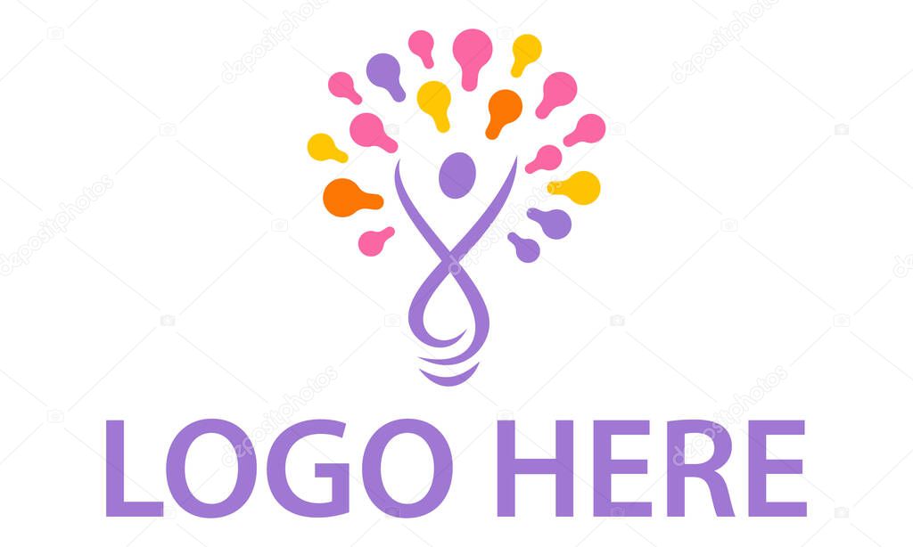 Colorful Abstract Creative People Light Logo Design