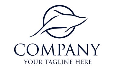 Siyah Renkli Soyut Çizgi Sanat Çemberi Logo Tasarımı