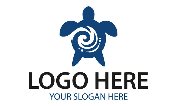 Couleur Bleue Forme Simple Tourbillon Tortue Logo Design — Image vectorielle